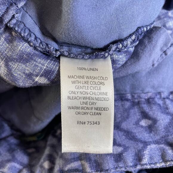 Cynthia Rowley Women's 100% Linen Printed Shorts Blue Size 10 Summer Lightweight - Picture 6 of 6